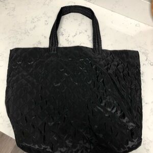 Elegant Black Quilted Lighyweight Tote Bag